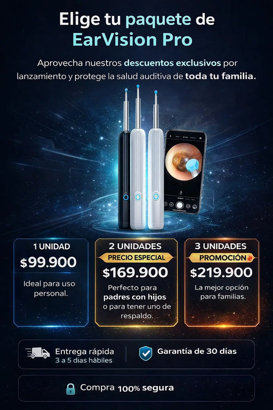 Limpiador de Oídos con Cámara HD y Luz LED - EarVision Pro | Removedor de Cera Inalámbrico