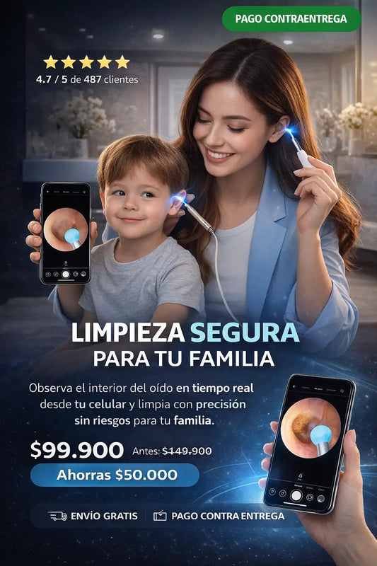 Limpiador de Oídos con Cámara HD y Luz LED - EarVision Pro  | Removedor de Cera Inalámbrico